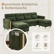 SONNENH Kavč, ženilja, zelena, prostor za shranjevanje, za dnevno sobo