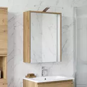 vidaXL Kopalniška ogledalna omara z LED lučmi Oreh 43 x 16 x 62.5 cm