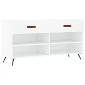 Vidaxl Klop za čevlje bela 102x35x55 cm inženirski les