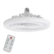 HOME & MARKER® Stropni ventilator z LED svetilko E27, daljinski upravljalnik, 3 hitrosti in zatemnljiva osvetlitev | GLOFNACC