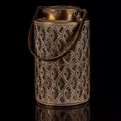 Autronic Okrasitev Metal lantern - decorative with handle, gold (FUP517)