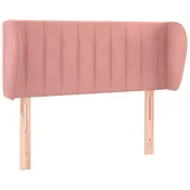 Vidaxl Vzglavje z ušesi roza 93x23x78/88 cm žamet