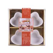DIKER HOME Set porcelanskih cinija, 8x8cm, 4 komada, Beli
