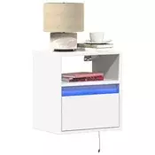 Zidni TV ormaric s LED svjetlima bijeli 41x31x45 cm