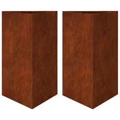 Vidaxl Garden Planters 2 kosa Trikotni Vremensko odporno jeklo
