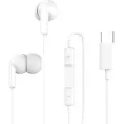 OEM Grab N Go, Žične slušalke v ušesa USB-C z mikrofonom in daljinskim upravljalnikom, Bela, (5000228739)