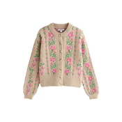 Next Pletena jopa bež/svetlo zelena/roza