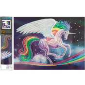 Norimpex Diamantna slika 7D Mavrični samorog 30x40cm