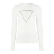 GUESS Pulover SASHA  kremna / srebrna