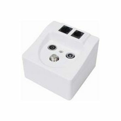 Maxtrack Antenska vtičnica TV-FM-SAT / 1x RJ45 in 1x RJ11, (20442134)