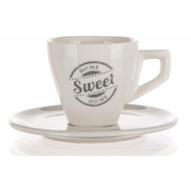 Sweet Home Skodelica + krožnik 120ml porcelan