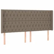 Vidaxl Vzglavje z ušesi taupe 183x16x118/128 cm blago