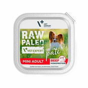 VetExpert RAW PALEO Pate Mini Adult Goveje meso - mokra hrana za pse - 150 g, brez žit, brez umetnih barvil, podpora prebavi