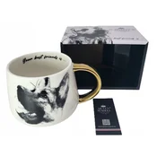 Elegantna skodelica z motivom nemškega ovčarja, iz porcelana, 400 ml, darilna