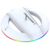 iPega P5S025S Vertikalno stojalo z RGB za PS5 Slim/PS5 Pro belo