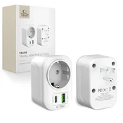 Tech-protect TA100 potovalni adapter US / EU, belo