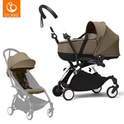 stokke yoyo3 otroški voziček 2v1 newborn shell 0+ toffee (white frame)