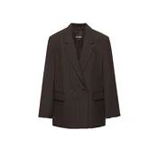 Pull&Bear Blazer CRUZADA temno rjava/bela