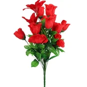 shumee Rdeč umetni cvetlični šopek Living Beauty - vrtnica in lilija, 54 cm