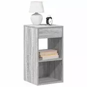 Vidaxl vidaXL Nočne omarice s predalom, komplet 2 kosov, siva sonoma hrastova barva, 35x34x66,5 cm