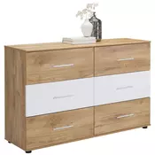 KOMODA 130/83/41 cm bela, boja hrasta