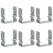 Greatstore Ograjna sidra 6 kosov srebrna 14x6x15 cm pocinkano jeklo