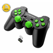 Esperanza egg108g brezžični pc/ps3 USB gamepad gladiator črno-zelen