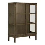 Temno rjava vitrina v hrastovem dekorju 90x126x40 cm Zamora – House Nordic