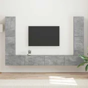 Set TV komoda 8 pcs Betonski sivi Konstruirano drvo