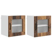 Vidaxl Stenski stekleni omarica PORTO 2 szt. Star les 40 x 31 x 40 cm
