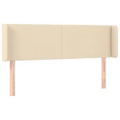 Vidaxl Vzglavje z ušesi krem 147x16x78/88 cm blago