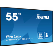 IIYAMA LH5560UHS-B1AG 55inch 3840x2160 UHD VA panel Haze 25perc 500cd/m Landscape and Portrait Wallmount Included