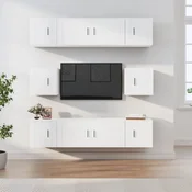 vidaXL Komplet TV omaric 8-delni bel konstruiran les