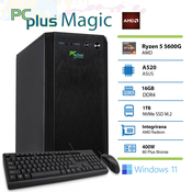 PCPLUS Magic AMD Ryzen 5 5600G 16GB 1TB NVMe SSD Windows 11 Pro stolno računalo + miš i tipkovnica