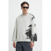 Pamucna dukserica A-COLD-WALL* Brushstroke Crewneck za muškarce, boja: bež, s tiskom, ACWMW184