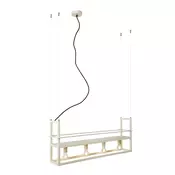 Industrijska viseča svetilka bež 4-luči - Cage Rack