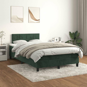 shumee Box spring postelja z vzmetnico temno zelena 120x200 cm žamet