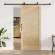vidaXL Drsna vrata ORKDAL 93 x 211 cm Inženirski les Naravna in črna