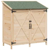 Vidaxl Vrtno skladišče Naravna 106 x 56 x 113,5 cm Trdna smreka