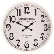 Autronic Stenska ura Wall clock - diameter 60 cm, metal with patina, white, grand hotel (HA1747)