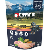 Pouch Ontario puretina i piletina s povrćem u temeljcu 300g