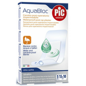 Pic AquaBloc, antibakterijski obliži - 15x10 cm, 5 obližev