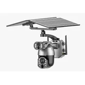 SmartHome Solarna PTZ kamera, Bežicni video nadzor, 8MP, 50× zoom, WiFi, Siva