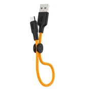 Nobrand Kabel Hoco micro USB - črno oranžen, 25cm