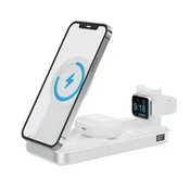 Power bank Forever 3v1 MATB-300 Qi2 15W za brezžično polnjenje MagSafe podprtega telefona, Apple ure in AirPods slušalk hkrati - 10000 mAh - bel