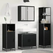 vidaXL Komplet pohištva za kopalnico 3 pcs Črni hrast 65 x 33 x 60 cm