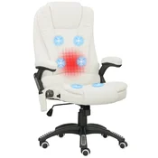 Vinsetto Vinsetto masažni stol imitacija platna (100% poliester), pena 67Š x 74G x 107 116V cm Krem bel, (5000242870)