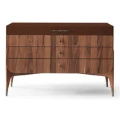 Casa Padrino luxury solid wood dresser with 4 drawers brown/dark brown 123 x 60 x H. 82 cm - Bedroom chest of drawers - Bedroom furniture - Luxury furniture - Luxury furnishings