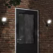 Vidaxl vidaXL LED zunanje stenske svetilke s senzorjem, 2 kosa, črne, aluminijaste