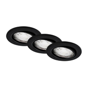 Brilo - Komplet 3x LED ugradnih kupatilskih svetala 1x GU10/5W/230V IP23 crna